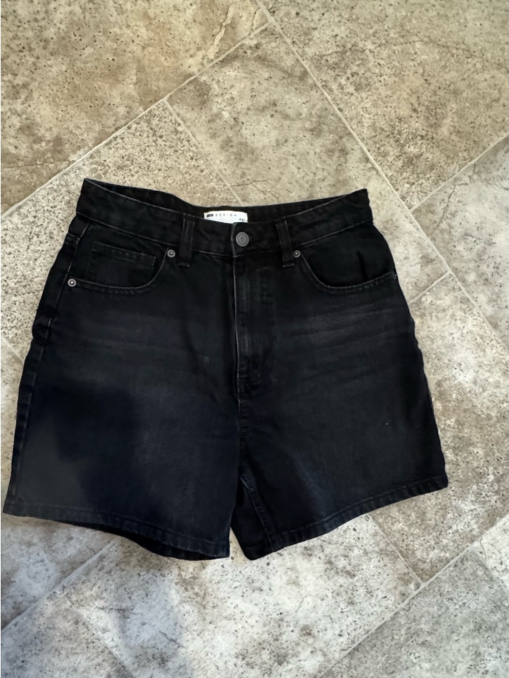 ASOS Black High-Rise Denim Jean Shorts